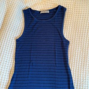 Blue and black stripped tank top